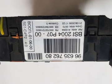 MODUL ŘÍZENÍ BSI CITROEN C2 C3 9663576280