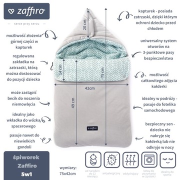 Спальник Zaffiro Sleeping 5 в 1 для коляски и автокресла