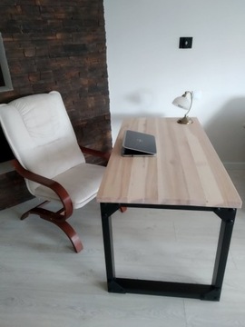 BIURKO loft industrialne Lite DREWNO Jesion stoł