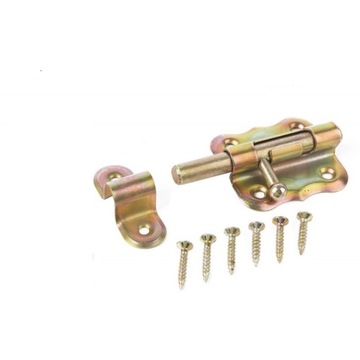 ZASUWKA ZASUWA DRZWIOWA 40mm ZAMKNIĘCIE ZŁOTA
