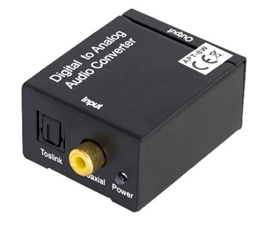 КОАКСИАЛЬНО-ОПТИЧЕСКИЙ КОНВЕРТЕР TOSLINK В 2x RCA CINCH