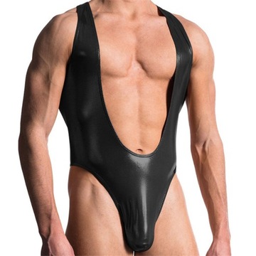 BDSM6 Męskie body kombinezon stringi LATEX - XXL