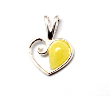 СЕРЕБРЯНЫЙ КУЛОН С ЯНТАРЕМ