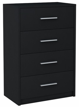 Komoda szafka BODO 60cm 4S CZARNA regał 4 szuflady