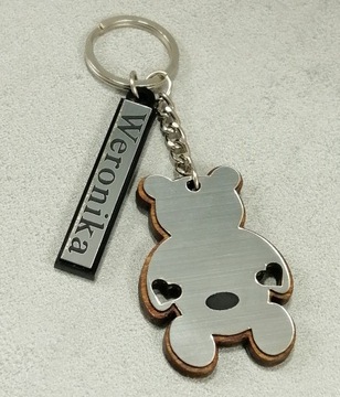 БРЕЛОК МЕДВЕДЬ ИМЯ МИШКИ КУЛОН ПОДАРОК