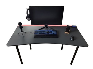 BIURKO KOMPUTEROWE GAMINGOWE DLA GRACZY LED+HUB..