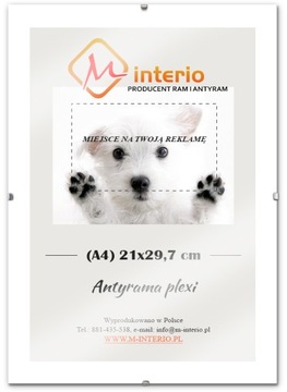 ANTYRAMA PLEXI A4 21x29,7 cm, RAMKA NA ZDJĘCIA, FV