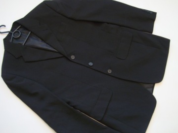 ELEGANCKI czarny garnitur GEORGE r.38 (pas-90cm)