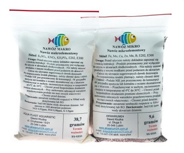 Nawóz Makro + Mikro kompletne nawożenie akwarium zestaw nawozów