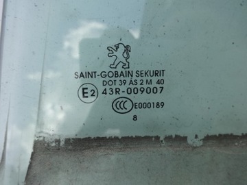 PEUGEOT 3008 08R SKLO (OKNO) DVEŘE LEVÝ ZADNÍ