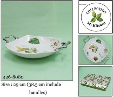 Patera taca porcelana na przekąski wzór oliwki