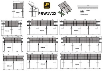 Konstrukcja fotowoltaiczna jednopodp. PRW1V2x3 +2m