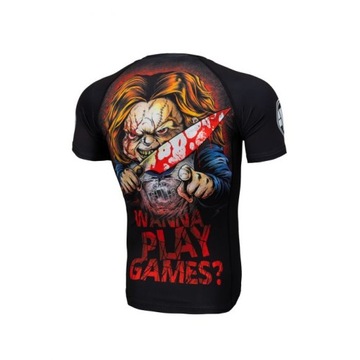 PIT BULL rashguard short sleev CHUCKY WANNA PLAY L