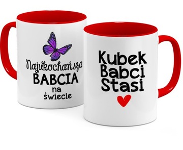 KOLOROWY KUBEK DLA DZIEŃ BABCI DZIADKA Z IMIENIEM