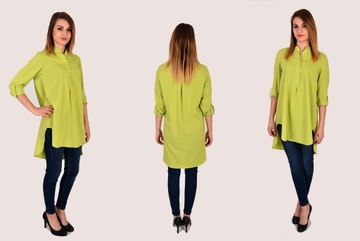 СВОБОДНАЯ ДЛИННАЯ АСИММЕТРИЧНАЯ РУБАШКА пастель R - 50