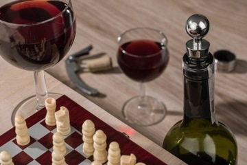 Барменский НАБОР для вина, 4 шт, шахматные фигуры, подарок