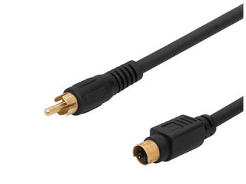 Kabel wtyk SVHS 4p - 1x wtyk RCA 5m GOLD 24h (2636
