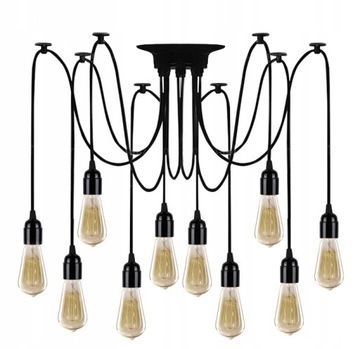 LAMPA SUFITOWA WISZĄCA PAJĄK ŻYRANDOL 10x E27 LED