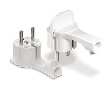 WTYCZKA KĄTOWA BIAŁA Z UZIEMIENIEM PŁASKA