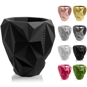 Doniczka/osłonka betonowa GEOMETRIC XXL czarna