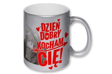 srebrny kubek z Twoim nadrukiem, NOWOŚĆ
