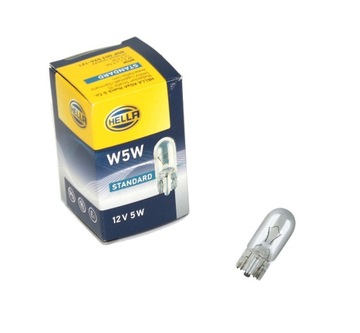 ŻARÓWKA W5W T10 12V 5W CAŁOSZKLANA HELLA