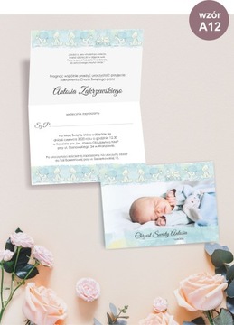 ПРИГЛАШЕНИЯ НА КРЕСТИЕ с фото + конверт