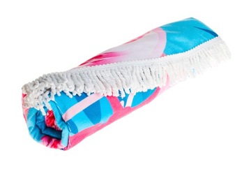 KOC RĘCZNIK OKRĄGŁY BOHO z frędzlami NARZUTA DUŻY