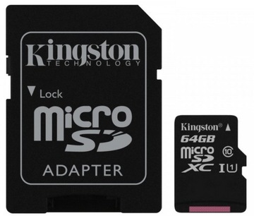 КАРТА KINGSTON MICROSD 64 ГБ MICRO CL10 SD-АДАПТЕР