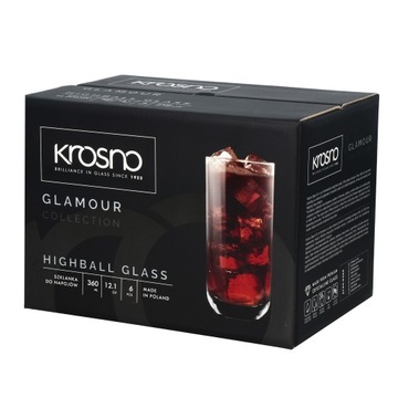 6 высоких стаканов по 360 мл Напиток Glamour KROSNO