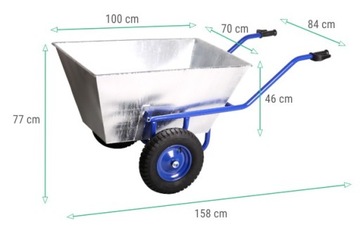 КОРМОВАЯ тележка Тачка двухколесная 230л, дежа оцинкованная