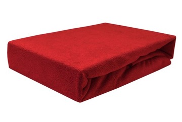 Prześcieradło frotte z gumką 180x200 czerwone