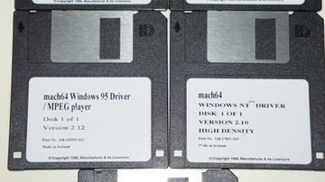 Дискеты 5 шт. MACH64 Windows MPEG драйверы.