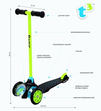 RAZOR T3 BALANCE ТРЕХКОЛЕСНЫЙ САМОКАТ ДЛЯ ДЕТЕЙ