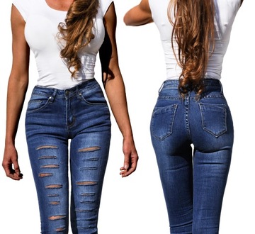 #S2572 Jeans SPODNIE elastyczne zgrabne 34/ XS