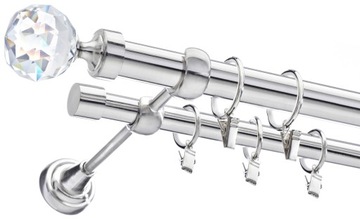 KARNISZ METALOWY PODWÓJNY FI 25+19mm 120cm WZORY