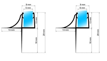 2x Уплотнитель нижнего порога для душевых дверей, 5 6 мм 100 см