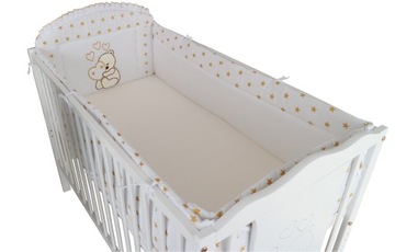 Ochraniacz dookoła łóżeczka 60x120 Serce ZŁOTY