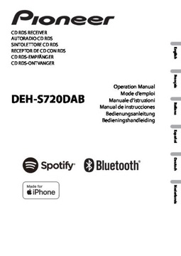 PIONEER DEH-S720DAB РАДИО BLUETOOTH DAB CD USB MP3