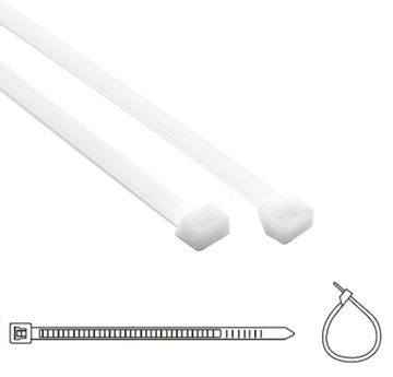 OPASKI KABLOWE ZACISKOWE 200x2.5 TRYTKI BIAŁE