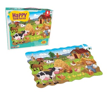 PUZZLE 208 El. FARMA ZWIERZĘTA DUŻY ZESTAW PUZZLI