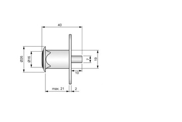 МЕБЕЛЬНЫЙ ЗАМОК PUSH ДЛЯ РАЗДВИЖНЫХ ДВЕРЕЙ 19X24