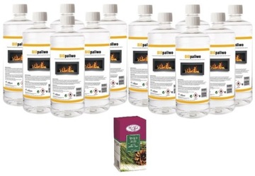 ZESTAW 12L BIOPALIWO bioetanol płyn paliwo biokominka olejek KUSZĄCA SOSNA