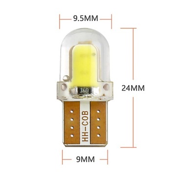 10x ŻARÓWKA MOTOCYKLOWA LED COB 4 CHIP W3W W5W W10W T10 POSTOJÓWKA SILIKON