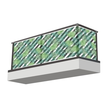 mata BALKON na wymiar TROPIKALNE LIŚCIE PASY SKOS