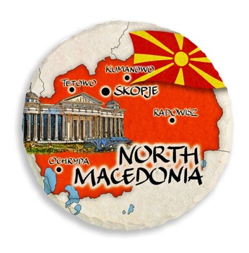 MACEDONIA MAPKA FLAGA magnes lodówkę kamień 534 M