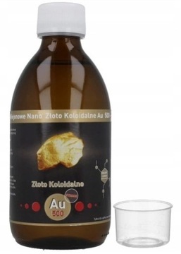Niejonowe NANO ZŁOTO KOLOIDALNE Vitacolloids AU500 50ppm 300ml + GRATIS