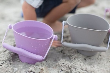 Ведро для скручивания Силиконовое складное ведро Серое