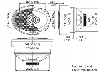 KENWOOD KFC-S6966 Głośniki samochodowe 6x9 ''