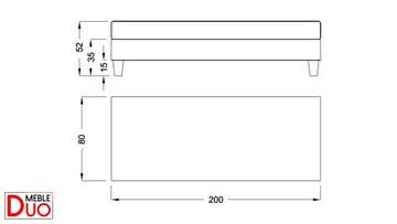VENTO ГОСТИНИЧНАЯ КРОВАТЬ С МЯГКОЙ ОБИВКОЙ 80x200 + МАТРАС
